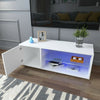 Modern TV Unit Stand Cabinet High Gloss Door and Matt body White With LED Lights