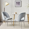 Modern Set of 2 Dining Chair Velvet Upholstered Accent Chair with Metal Legs HT
