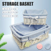 Wicker Storage Basket Washing Clothes Basket Hamper Picnic Basket Blue/Pink