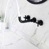 Brass Wall Mounted Basin Matte Black Faucet Bathroom Mixer Tap Rotation Spout