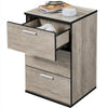 Modern Bedside Table Storage Nightstand Cabinet w/ 3 Drawers Bedroom Furniture