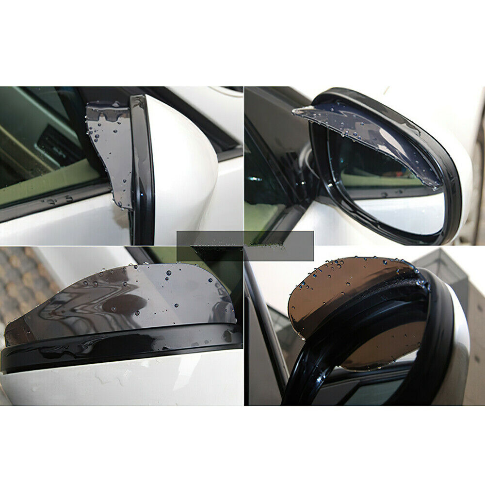Black Car Rear View Side Mirror Rain Board Eyebrow Guard Sun Visor