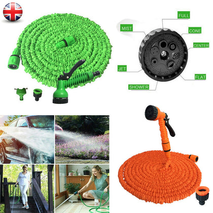 50 Feet Retractable Expandable Flexible Garden Hose Magic Water Pipe + Spray Gun
