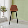 2 pcs Brown PU Bar Stools Breakfast Chairs Dining Chair High Legs Kitchen Padded / Quild