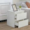 White / Black Bedside Table Matte Storage Cabinet Nightstand 2 Drawers Bedroom