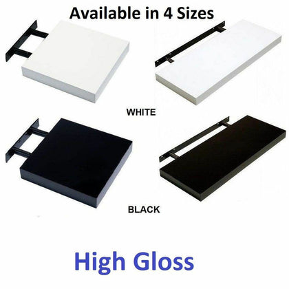 High Gloss Wall Floating Shelf/Shelves White/Black/Grey Display Storage Unit