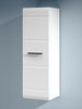 White High Gloss 1 Door Tall Wall Unit Narrow Cabinet Storage Black Handle Fever