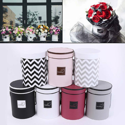 Handheld Bouquet Flower Round Boxes Living Vases Florist Box Plant Boxes Paper