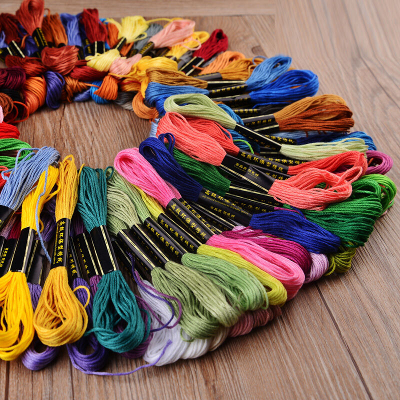 Mixed Sewing Thread 100 Mixed Different Colours Embroidery Thread Cross Stitch Kit Cotton ...