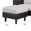 3 Seater L-Shaped Universal Corner Sofa Lounger Couch Chaise Settee w Foostool