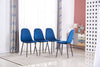 Set of 4 Velvet Dining Chairs Side Chair Metal Legs Padded Seat Living Room Home