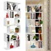 Wood Bookcase Bookshelf S Shape 6 Tier Shelves Free Shelving Storage White Unit