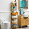 Modern Bathroom Shelf 7 Tier Kitchen Storage Rack Organizer Wood Shelving Unit