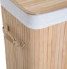 Bamboo laundry hamper clothes storage foldable basket organizer bag lid single