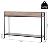 Console Table Worktop Bottom Shelf 2 Drawer Industrial Minimal Style Oak