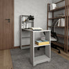 Computer Desk Laptop Study PC Table Home Office Corner Desk With Shelves Grey