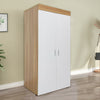 Tall Soild Wooden Wardrobe 2Door Bedroom Storage Hanging Bar Clothes Rail Hanger