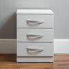 Drawer Chest 3 Drawers High Gloss Wood Storage Bedroom Furniture White