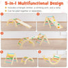 3-in-1 Triangle Climbing Set Wooden Toddler Climber with Reversible Ramp Arch