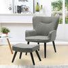 Smiling Modern Armchair Wingback Chair Footstool Living Room Stool Ottoman Sofas