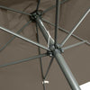 3 x 2m Garden Aluminium Parasol Patio Sun Shade Umbrella with Tilt Crank Brown