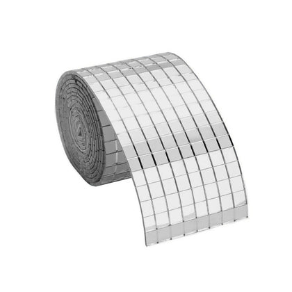1m Mirror Glass Mosaic Sticker Roll Self Adhesive Wall Tiles Decal DIY Decor