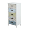 Storage Chest Unit 5 Drawer Retro Style Bedroom Desktop Wood White Entryway