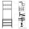 Coat Stand 190cm Coat Rack Clothes Stand Hallway Shelves with 3 Shoe Racks Metal