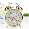 UK Night Light Classic Double Bell Desk Alarm Clock Quartz Movement Bedside Hot