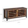 Industrial TV Stand Media Console Table Unit Cabinet Steel Frame Sliding Doors