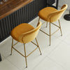 Set of 2 Bar stools Velvet Breakfast Chairs High Counter Stools Pub Restaurant