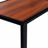 Sofa Snack Table Laptop Holder Bed Side Desk Metal Base Wooden Walnut