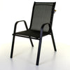 Stacking Textoline Chair Black Outdoor Bistro High Back Seating Restaurant Cafe