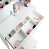 Dressing Vanity Table Makeup Desk Sliding Mirror Drawers Shelves Storage White