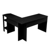 L-Shaped Corner Computer Desk Office Workstation Wooden Table Bookshlef
