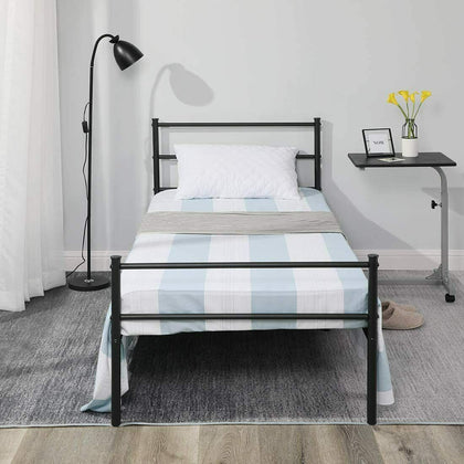 3ft Single Metal Bed Frame Modern Stylish Bedstead Guest Single Bedframe Black