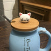 420ML Cat Kitten Ceramic Coffee Mug Tea Milk Water Cup Handle Lid Birthday Gift