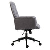 Office Chair Task Adjustable Height Mid Back Armrest Tilt Linen Grey