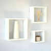 Set of 3 Floating Shelves Wood High Gloss Cube Wall Shelf Storage Display Unit