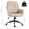 Vinsetto Office Chair Task Adjustable Height Mid Back Armrest Tilt Linen Brown