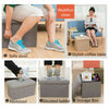 Grey Folding Storage Ottoman Seat Stool Footstool Clothes Toy Book Storage Box