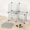 Storage Unit DIY Wire Grid Cabinet Bookcase Shelf Rack Organiser Metal 8 Cube