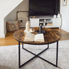 Rustic Round Coffee Table Industrial Style Furniture Metal Side End Vintage Unit