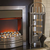 5pc Chrome Fireside Companion Set Silver Accessories Fire Place Tools Arc Coal