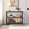 Vintage Console Table Industrial Hallway Table with 3 Shelves for Living Room