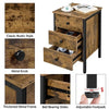 Bedside Table Nightstand 3 Drawer Cabinet Storage Table for Bedroom Rustic Brown