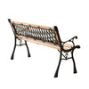 Wood & Cast Iron Garden Bench Lattice Backrest Vintage Patio Park Chair Loveseat