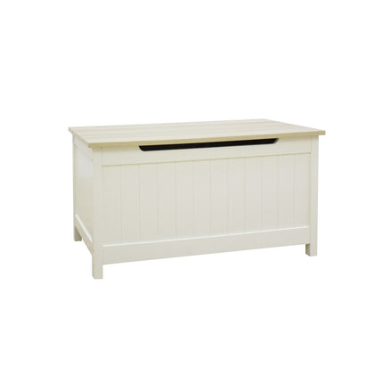 Woodluv MDF Wooden Ottoman Storage Toy Chest Bathroom,Bedding - Buttermilk