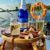 Folding Outdoor Garden Picnic Table With Glass Holder Wooden Wine Glass Rack
