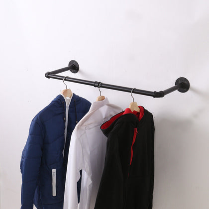 81cm Detachable Industrial Pipe Clothes Rack Wall Mounted Garment Hanging Rail